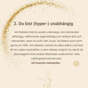 Trauma Anzeichen Autonomie und Unabhängigkeit